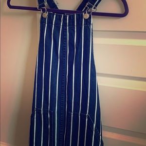 NEW Denim Striped Overall Skirt SIZE 2